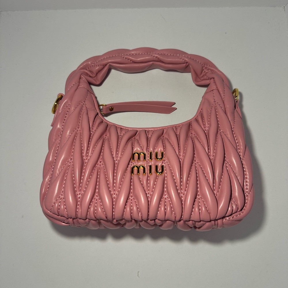 Miu Miu Pink Matelassé Mini Bag with Gold Hardware - Picture 5 of 5